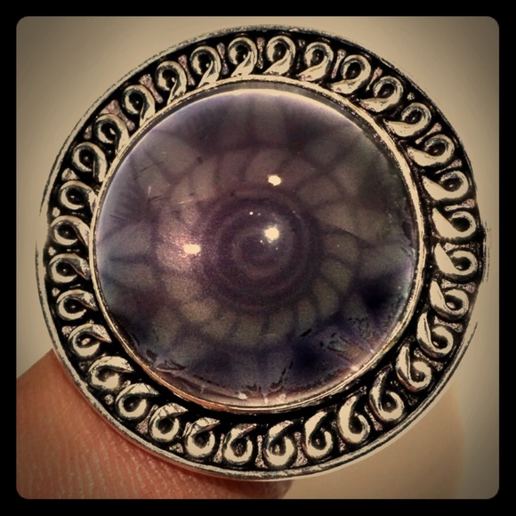 New Unique Fancy Glass 925 Silver Ring. - Picture 3 of 7